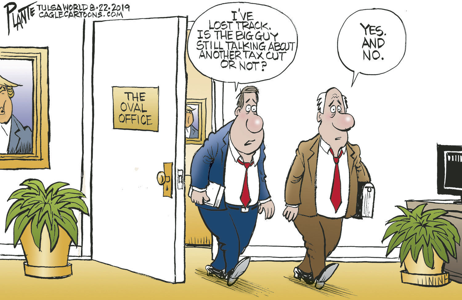Bruce Plante Cartoon: Trump's flips and flops